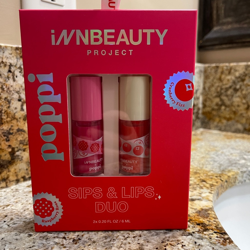 Poppi Sips & Lips Duo - Pink and Cream